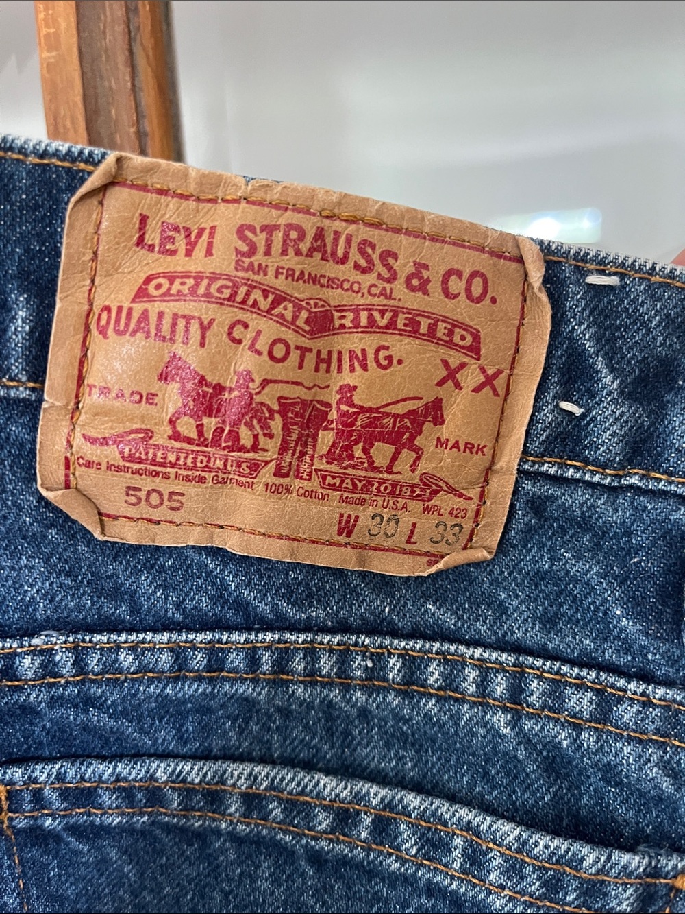 Levi's vintage Women's Dark Blue strait Jeans 505 classic - Picture 3 of 6